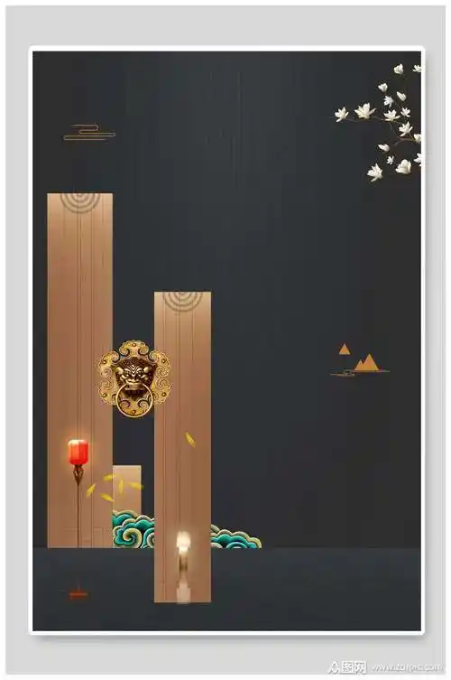 古风中国风意境房地产海报背景素材