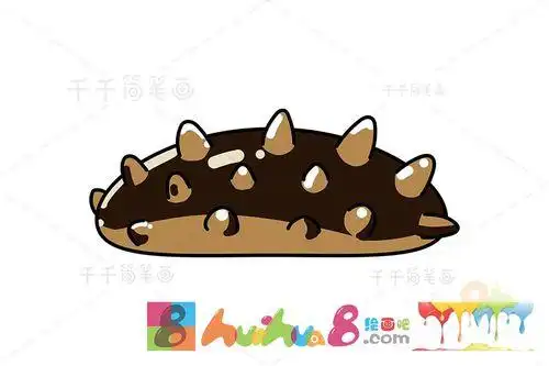 简笔画线描海鲜海参插画图片卡通海参简笔画图片海参简笔画卡通简笔画
