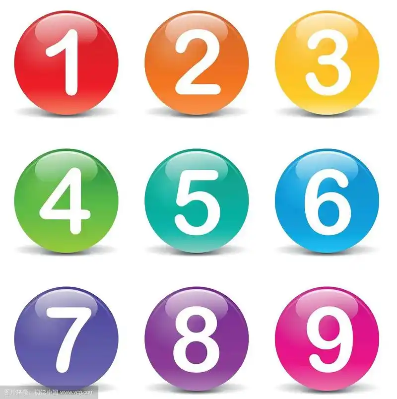 矢量彩色数字图标