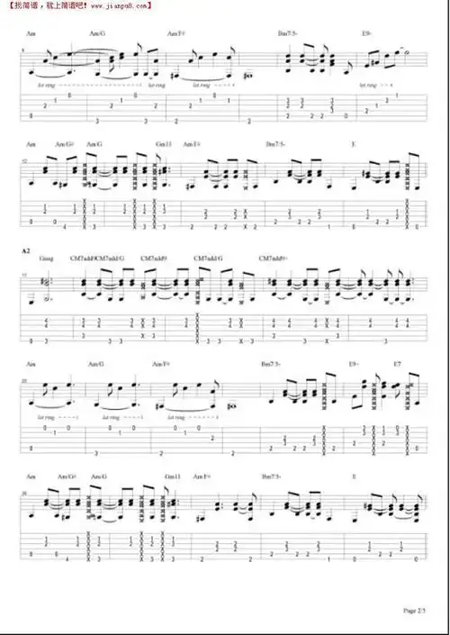 《小尘埃》吉他谱