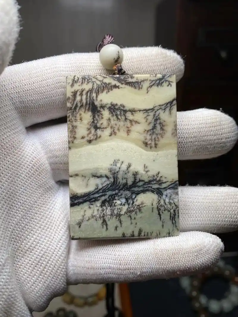 河磨玉和田玉浆料的美,东北产透闪石玉.山河树木,天然意境,造 - 抖音