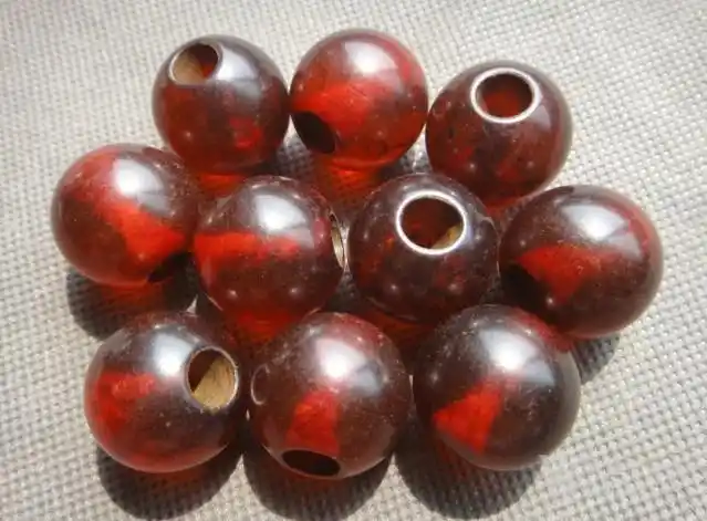 10枚清代血珀珠