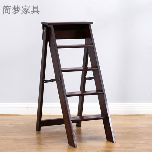 anst五步梯实木多功能可折叠五步梯子室内家用人字梯木质简易踏步台阶
