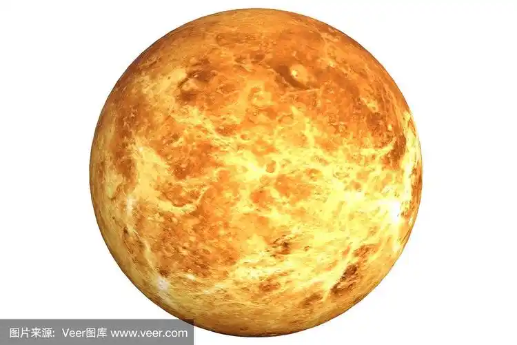 金星行星孤立在白色背景上.它是距离太阳第二颗行星,3d渲染.