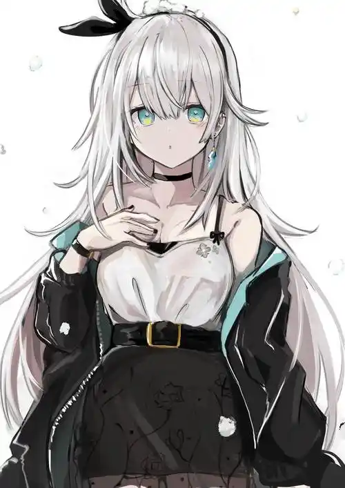 雪月花冬乃ネル的白发美少女插画图片