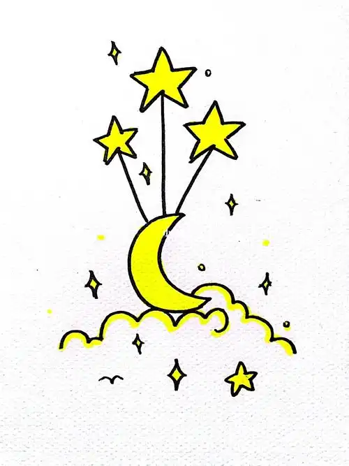 画画的日常  简单的星星78简笔画,手把手教你画99#简笔画  #画画