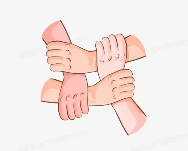 手绘友谊团结友爱手元素