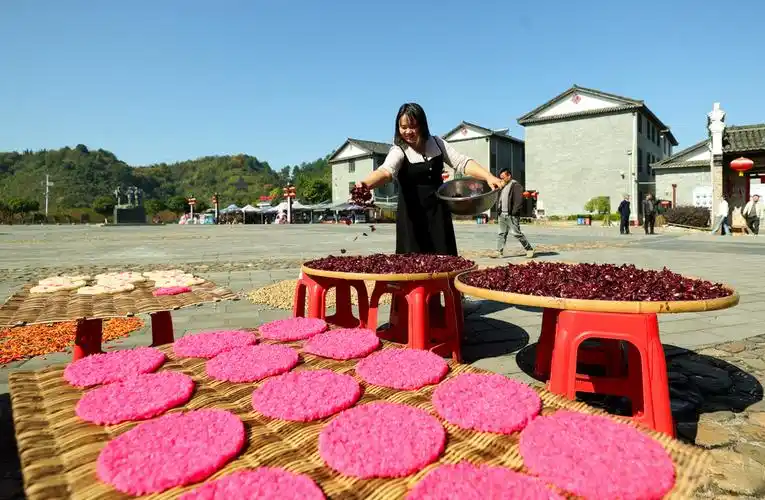 汝城沙洲村晒秋展丰收