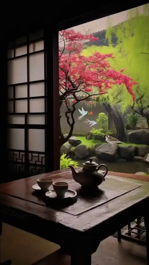 喝茶,赏景,听鸟鸣,正是人生好意境!#寻一处幽静觅一份清欢  - 抖音