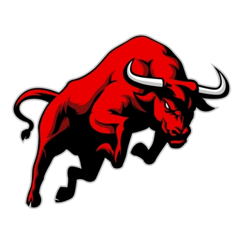 卡通红色公牛