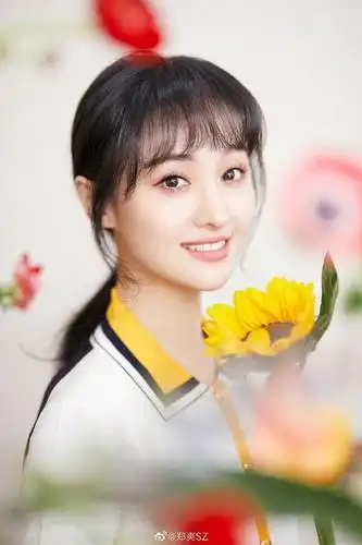 郑爽晒照营业零点送新年祝福 手执向日葵笑容甜美