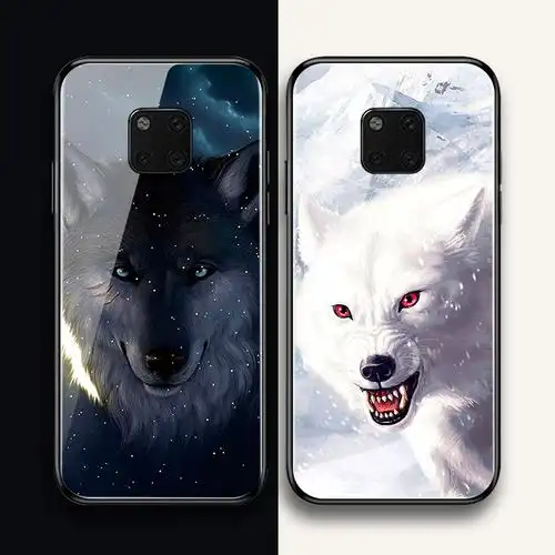 狼王霸气男款个性动物华为mate20mate20xmate20pro手机壳玻璃套