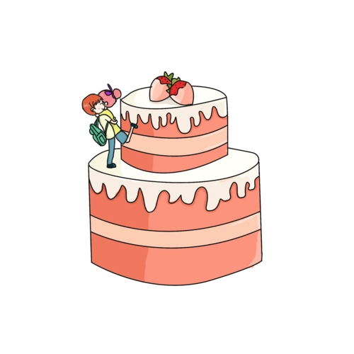 创意手绘蛋糕插画图片