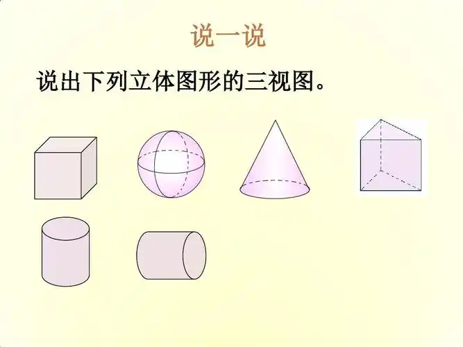 说一说 说出下列立体图形的三视图.