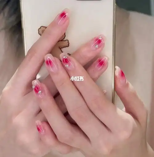 每月美甲小红书爆款腮红甲77堆钻