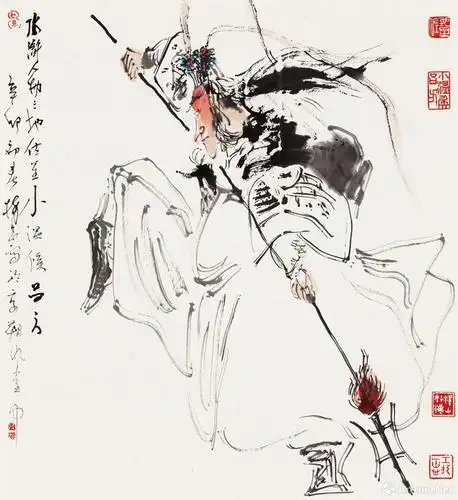 地佐星 小温侯 吕方_水浒人物_王树忠作品展_王树忠在线作品_王树忠