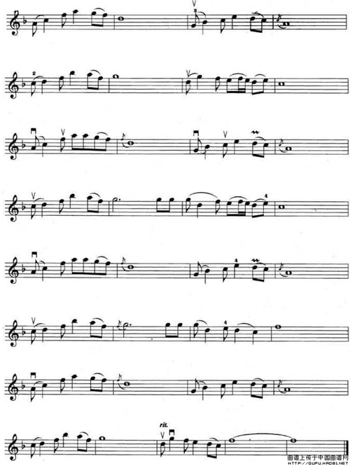 乡恋电视剧三峡传说插曲小提琴谱