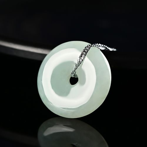 玉坠锁骨链女士款翡翠莲花珠颈饰项链挂件附带证书假一赔十 款式三