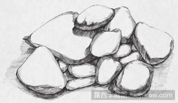 钢笔画不规则鹅卵石步骤教程
