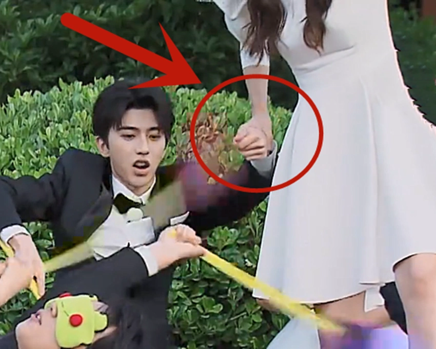 蔡徐坤与杨颖牵手玩游戏有谁注意到牵手方式对已婚人士的尊重