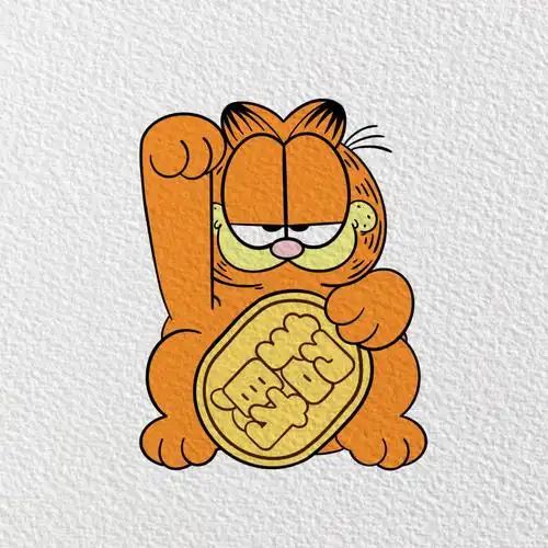 简笔画加菲猫附过程