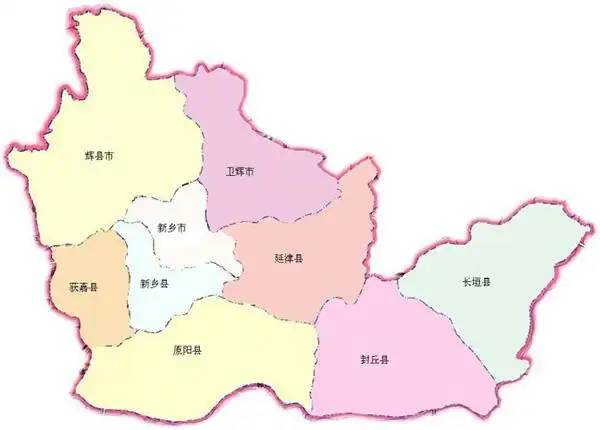 河南省新乡市行政区域图