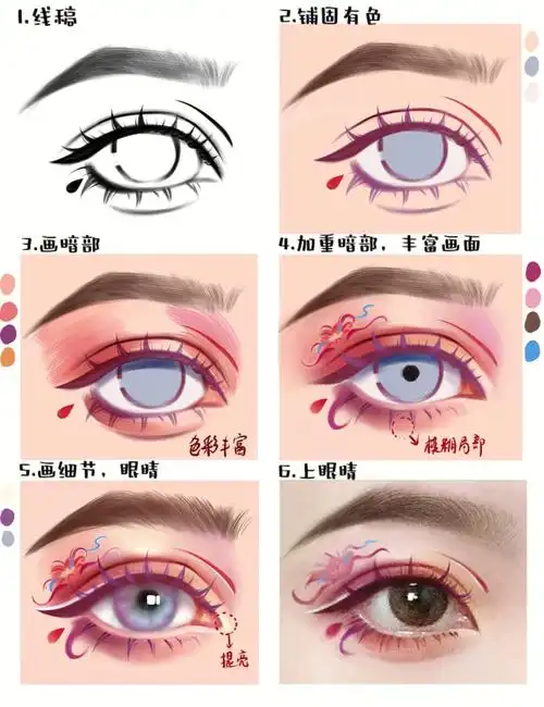 眼睛篇花仙古风眼睛教程附详细步骤画中人