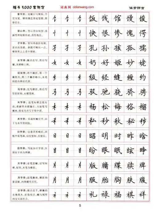 卢中南硬笔楷书5000常用字