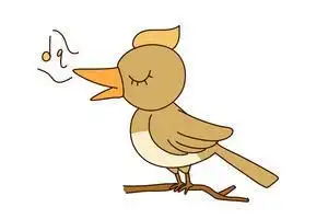 千千简笔画夜莺小鸟简笔画放声歌唱的黄莺简笔画怎么画唱歌的小黄莺简