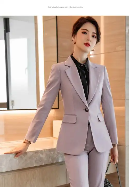 富贵鸟旗舰官方店特价捡漏高端职业装加厚西装套装女秋冬正装藏蓝色