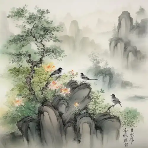 《画》王维(附ai:midjourney绘图)