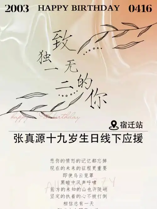 张真源十九岁线下应援宿迁站