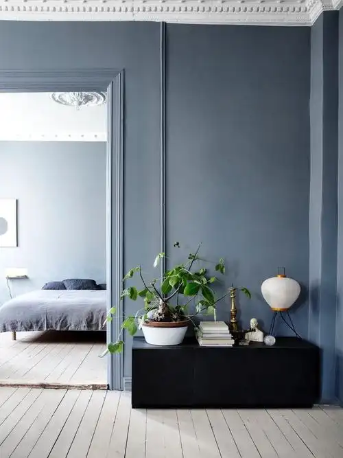 装修灵感之 ins墙漆 雾霾蓝是什么蓝99_装修_雾霾蓝_ins_冷色_搭配