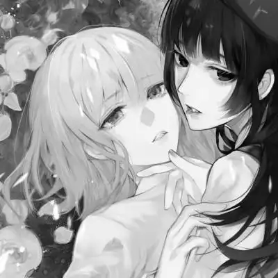 黑白对称姐妹动漫头像42张_闺蜜姐妹女生头像_头像屋