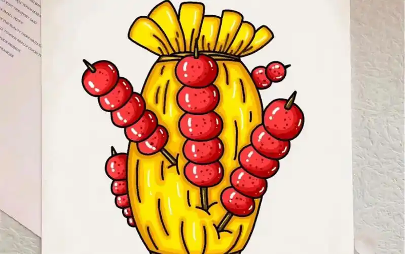 冰糖葫芦简笔画教程来啦,步骤详细,一学就会哟