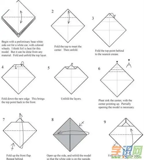 折纸立体交通工具小汽车教程图解