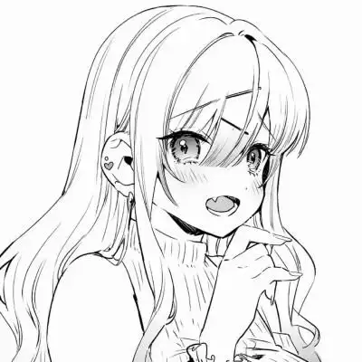 黑白可爱女生动漫人物头像图片