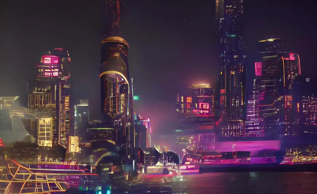 照片秒变油画赛博朋克风#视觉艺术 #城市的夜晚 #创作灵感  - 抖音