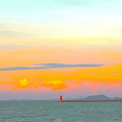 向晚ins橙色系唯美意境背景