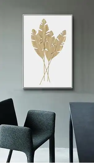 北欧简约立体抽象树叶油画油彩艺术绘画装饰画