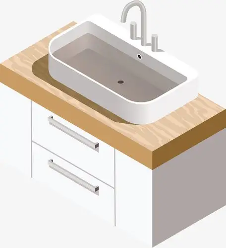 洗手池一个矢量白色洗手池