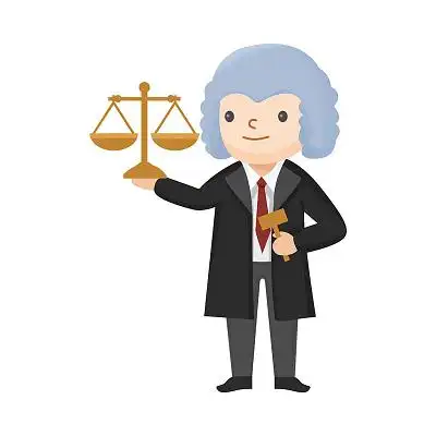 卡通手绘法律人物公平公正png元素法律人物元素