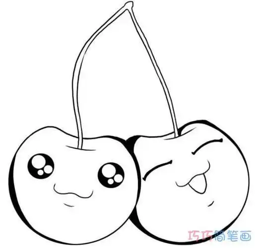 小樱桃侧身简笔画
