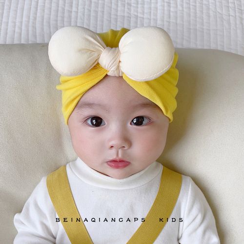 婴儿春秋洋气帽子新款夏季护卤门帽男女宝宝可爱超萌薄款无骨胎帽