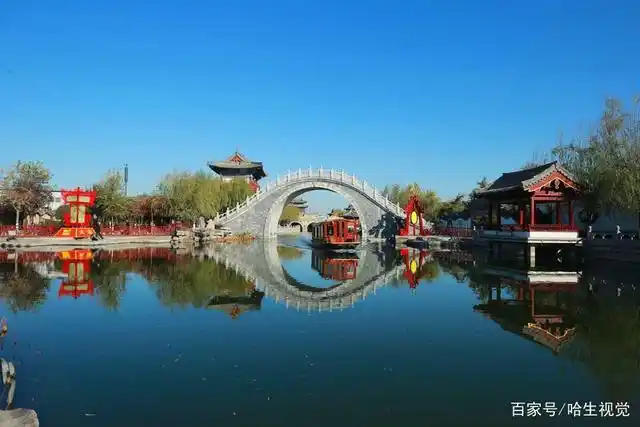 河南开封:蓝天下,古城景色最美丽