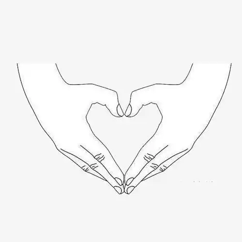 用手托爱心简笔画