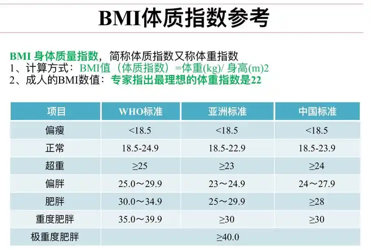 bmi体质指数参考