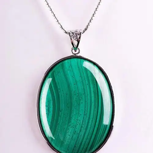 珠宝篇【孔雀石·椭圆形吊坠】