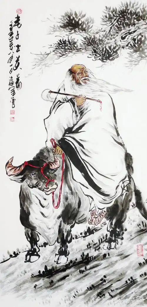 [比心]这幅《老子出关》的牛真霸气,牛气冲天!