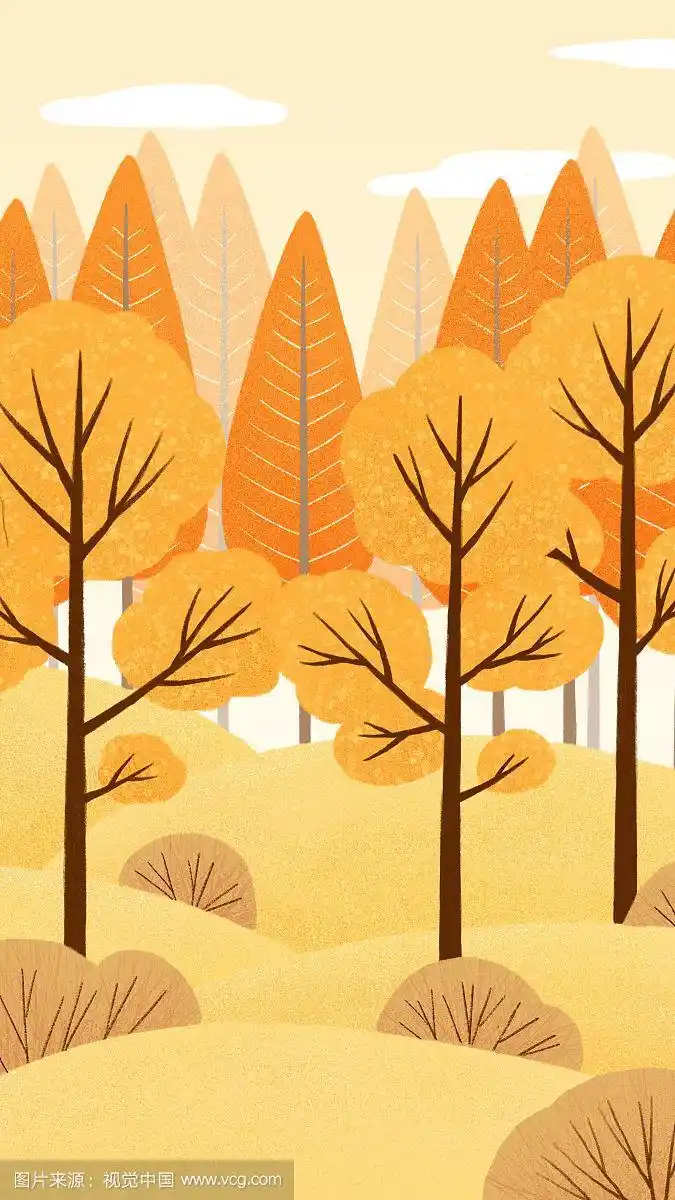 秋天风景插画壁纸
